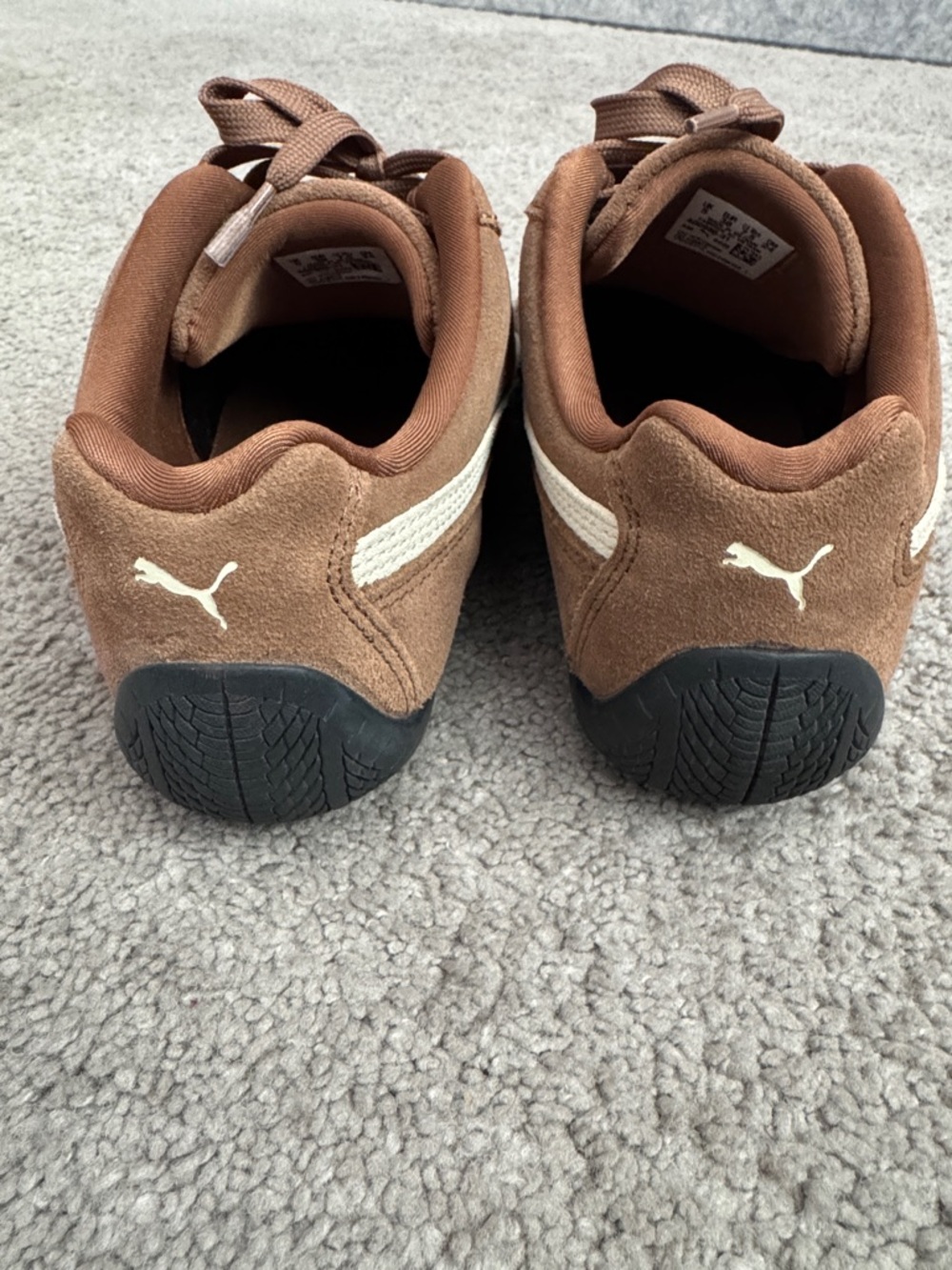 Puma Brown and White Suede Sneakers - Picture 3 of 9